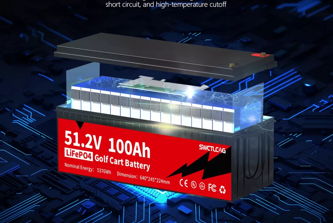 batteryGolf cart battery36V/48V 100A LiFePO4 Battery 200A BMS 6000+Cycle Golf Cart Solar Off-Grid 9.68kW