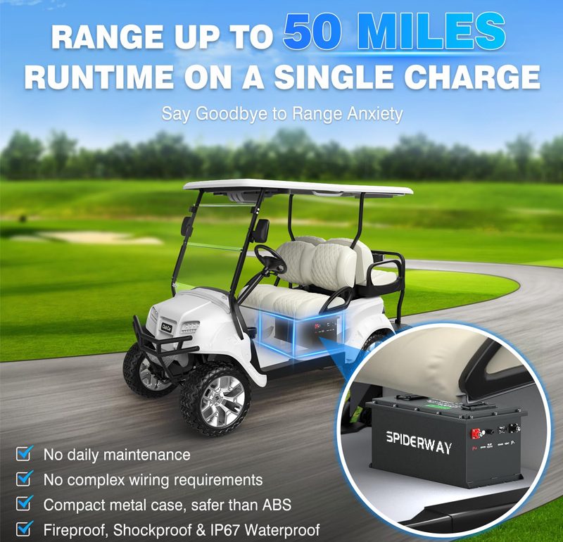 51.2V 67Ah LiFePO4 Lithium Battery Golf Cart Low Speed Electric Vehicle