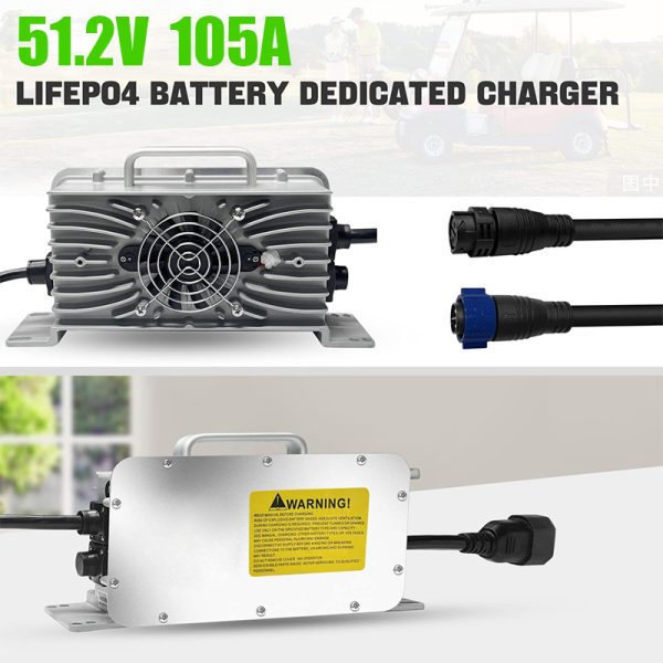 Club CartGolf Cart Batterieladegeräte51.2V 105Ah Lithium Batterie & Ladegerät für Golf Cart EZGO und andere Marken