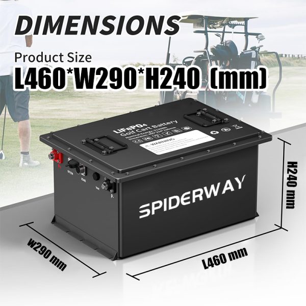 Batteria al litio del carrello della palla da golfBatteria del carrello da golf38.4V(36V) 105Ah Batteria al litio del carrello da golf 200A BMS 15000+ Ciclo LiFePO4 10 Anni di Vita