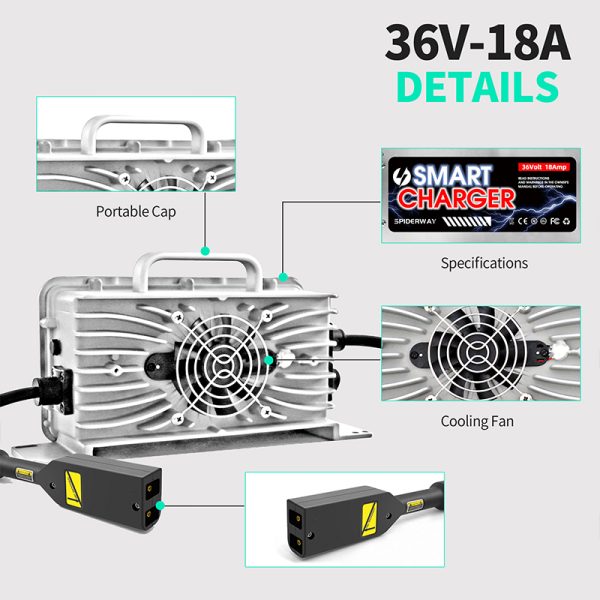 CaricabatterieCaricabatterie per carrello da golf36V 18A Caricabatterie con spina a D per carrello da golf Ezgo TXT