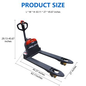 Electric Pallet Jack Truck Lithium Battery Truck Motorized Lift Trucks 3,300lbs Capacity 45" x27" Fork Size for Indoor Storage and Handling-Classic Red SL15L5